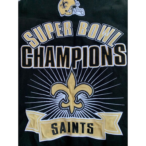 New Orleans Super Bowl  XLIV Champions Embroidered Double Sided NFL Jacket XL - Picture 4 of 9
